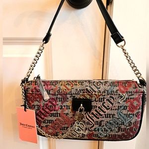 Juicy Couture Graffiti Lock N Chain Shoulder Bag NWT.